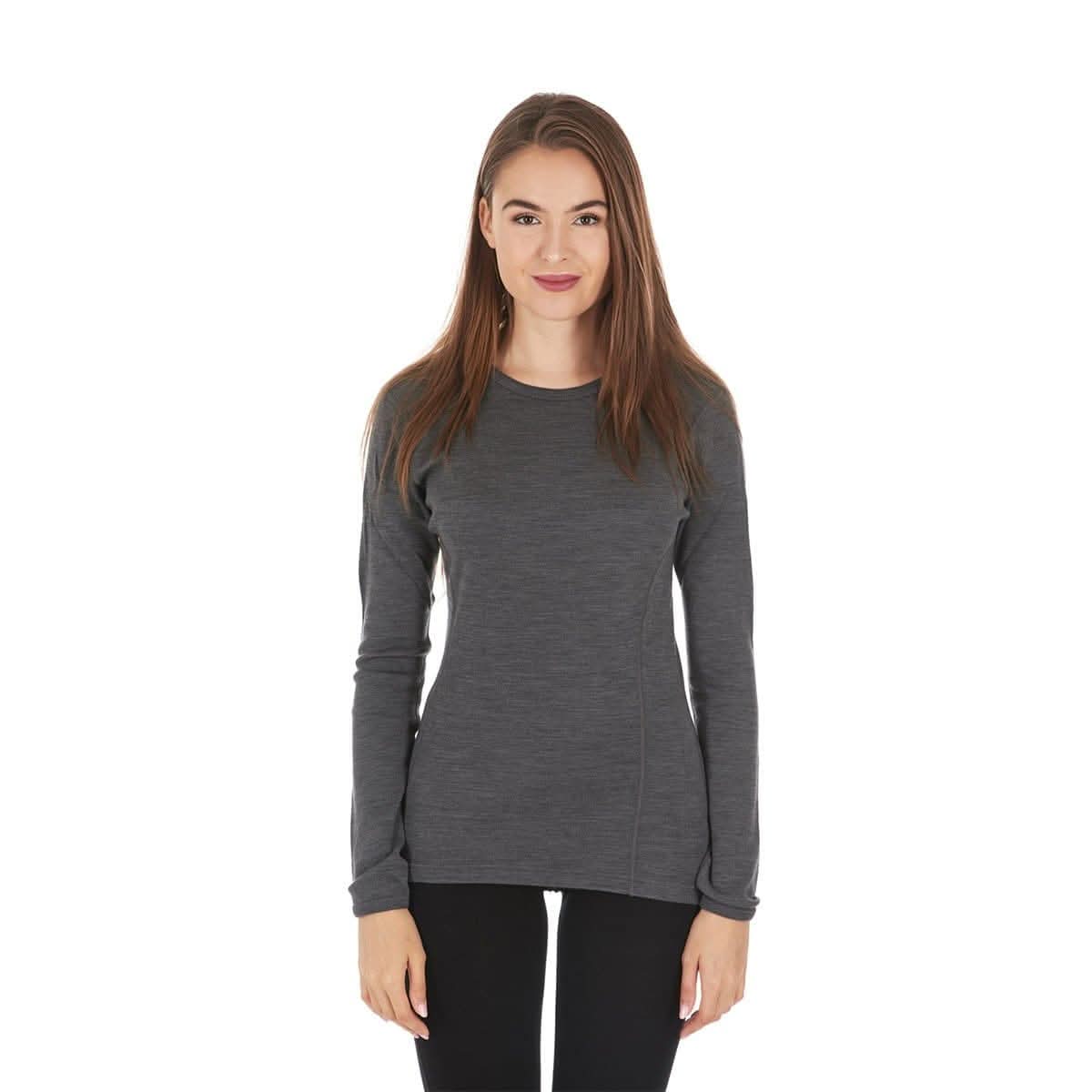 Midweight Women's Wool Crew Top - 100% Merino Wool